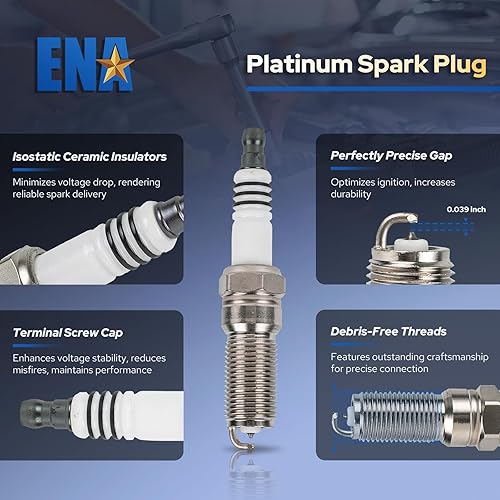 Miniatura 7 de ENA Juego de 6 bobinas de encendido energético y bujías compatibles con Ford Lincoln Edge Explorer F-150 Flex Taurus MKS MKT MKZ 2011-2018 3.5 3.7