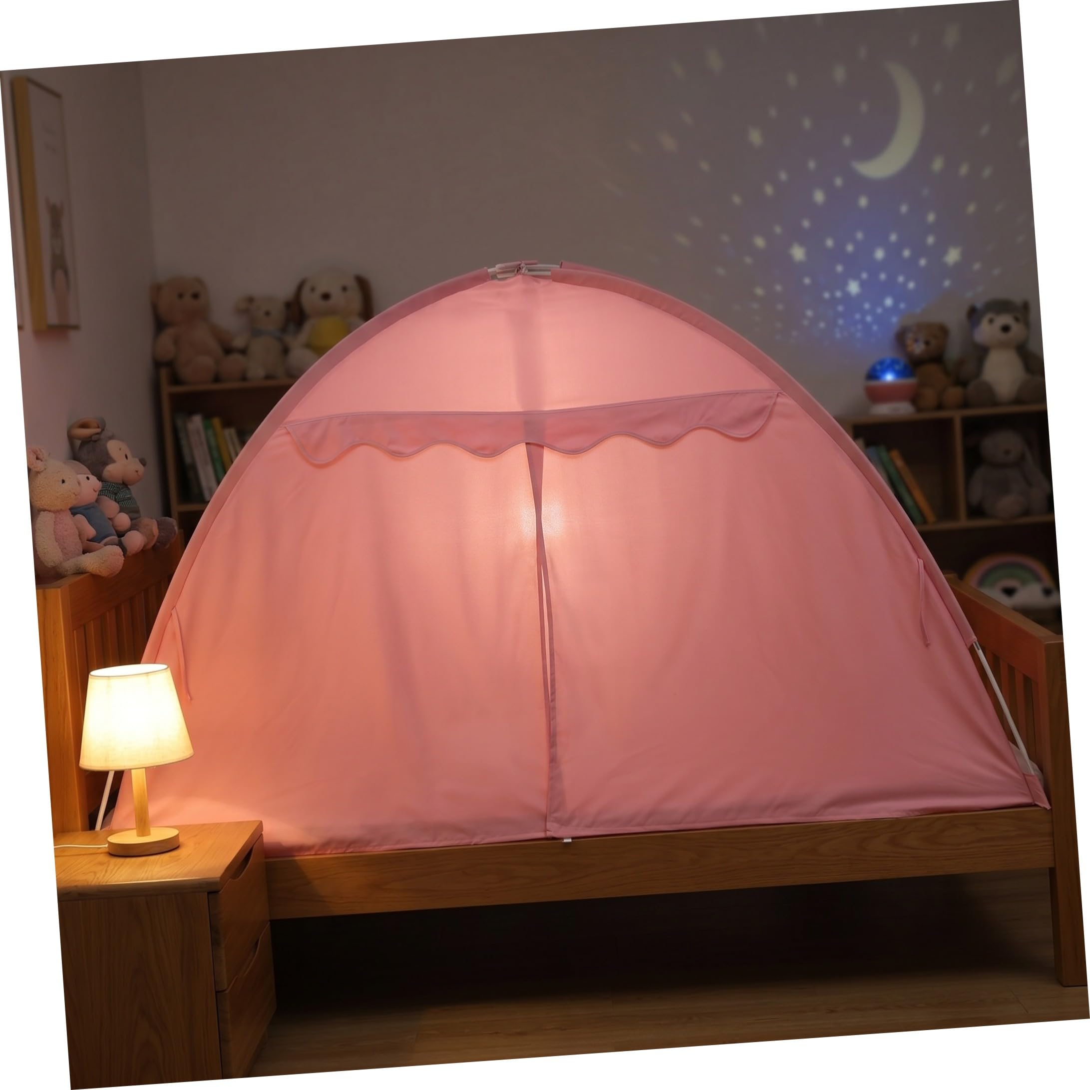Holibanna Tienda de campaña para y niñas con Dosel, Tienda de Cama Infantil de Interior, casita de Juegos para Dormitorio, Estructura de Acero Resistente, 76'' x 47