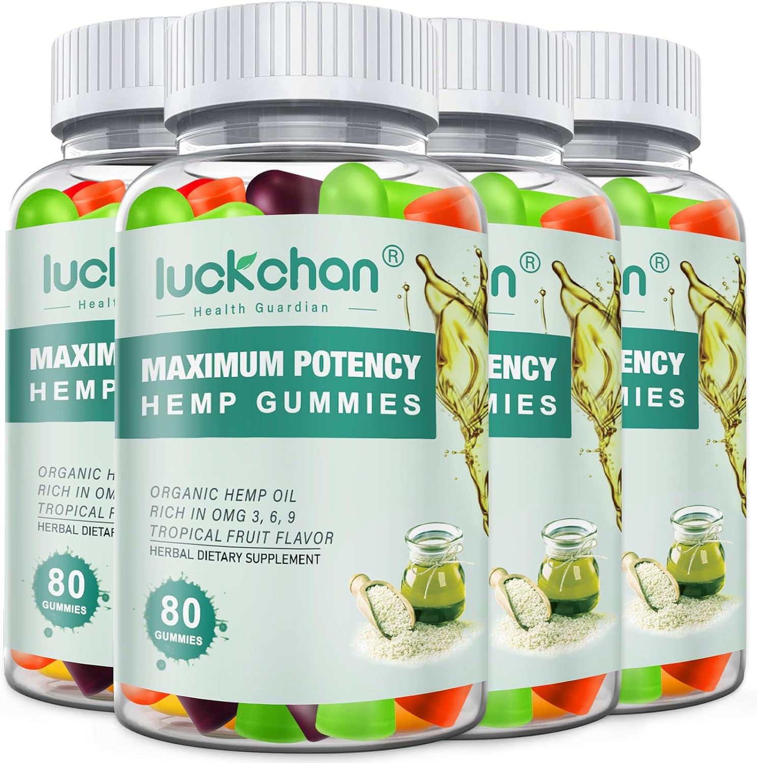(4 Packs) Hemp Gummies High Potency for Sleep, Pain, Anxiety- Pure Extra Strength Organic Hеmp Oil Gummies - 100% Natural Bear Hemp Gummy for Adults