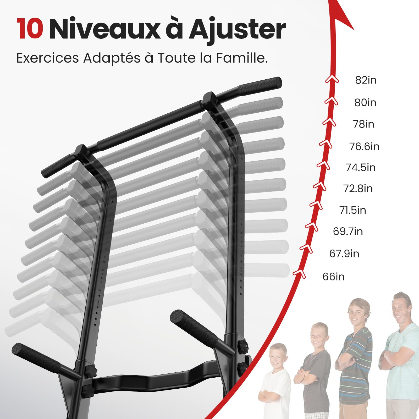 Dskeuzeew Power Tower Station de musculation multifonction avec barre de traction et chaise romaine Hauteur réglable