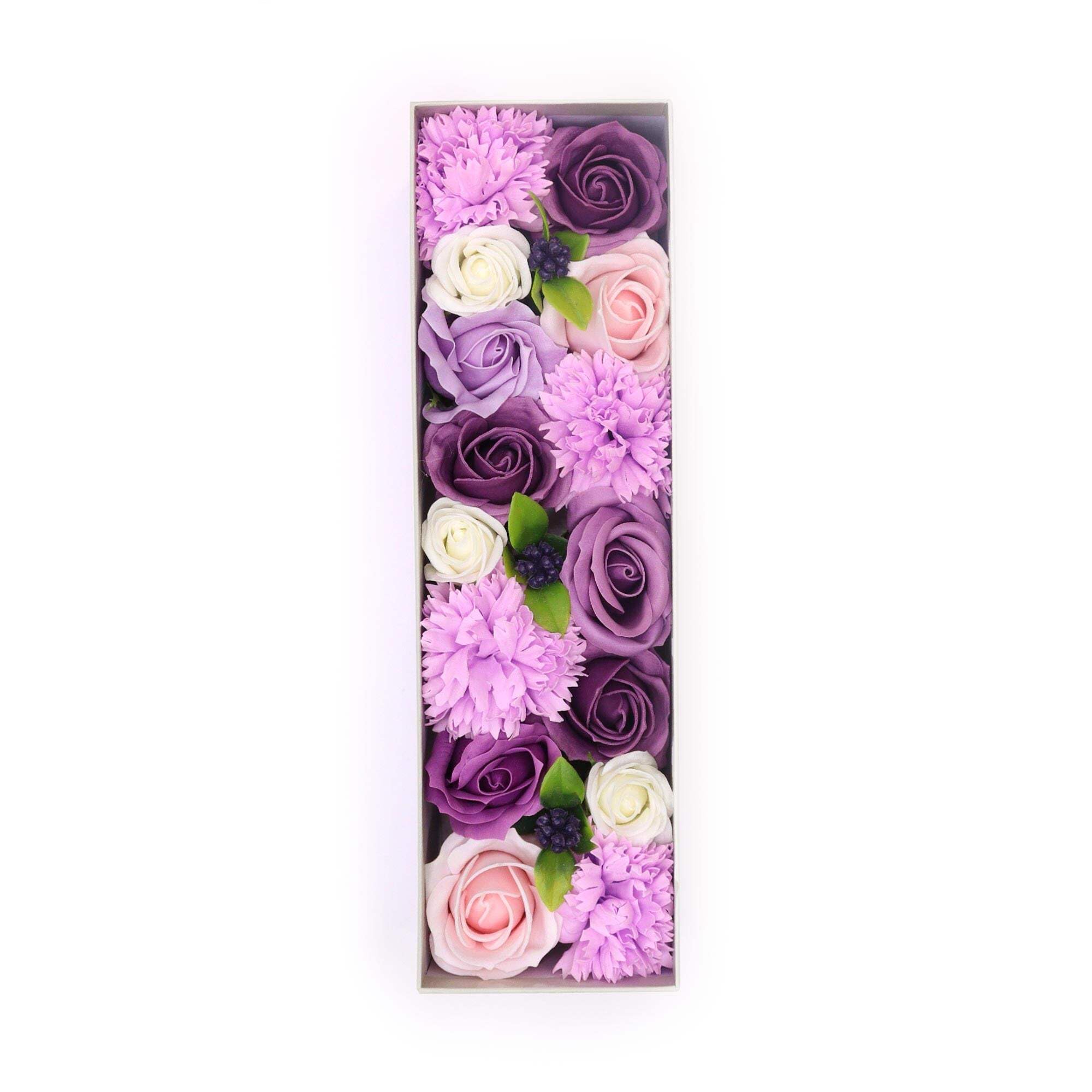 Soap Flower Gift Boxes Long Box Lavender Rose & Carnation