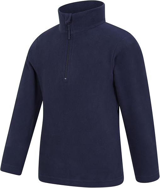Mountain Warehouse Camber Kids Coral Fleece Top - Lightweight, Quick Drying, Breathable Sweatshirt for Outdoor Activities - Unisex, Suitable for Winter Layering - 4