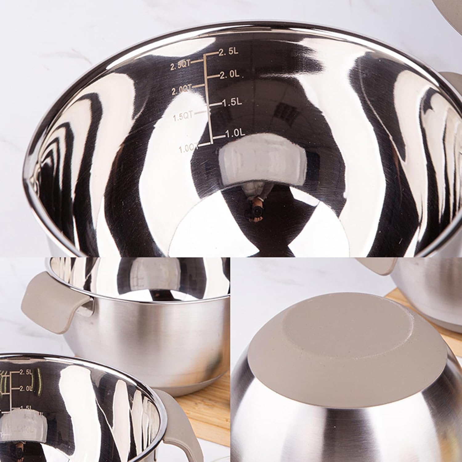 Stainless Steel Mixing Bowl with Comfortable Handle Storage Container for Efficient Eggs Whipping Kitchen Accessories