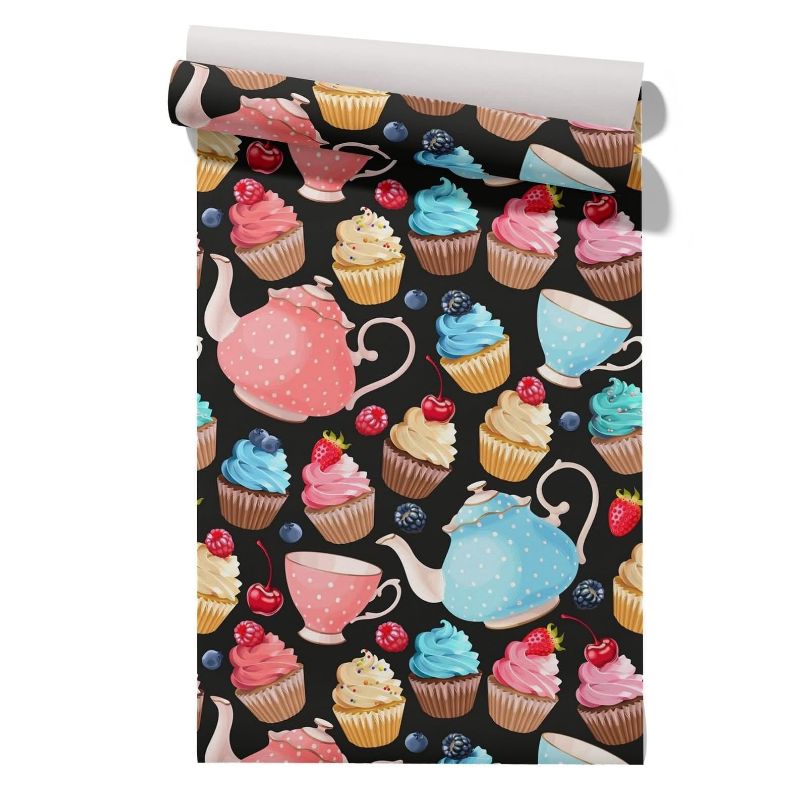 CEVAN Stick On Wallpaper Drawer Liner Large Cake Cute Cartoon Vinyl Waterproof New York Self Adhesive Macaron Colors Waterproof Furniture Contact Paper 45x500cm