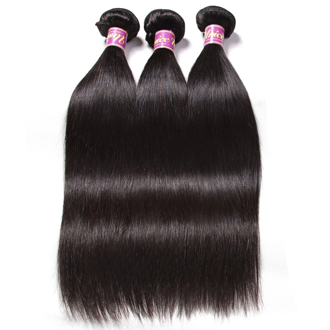 UNICE Hair 10A Malaysian Straight Human Hair 3 Bundles Unprocessed Virgin Human Hair Weave Extensions 12 14 16 inch