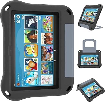 Compatible 2020/2022 Tablet 8 Case Kids Compatible 2020/2022 Model, Ubearkk Anti Slip Shockproof Protective Cover Not for iPad/Samsung/Onn Tab,Black