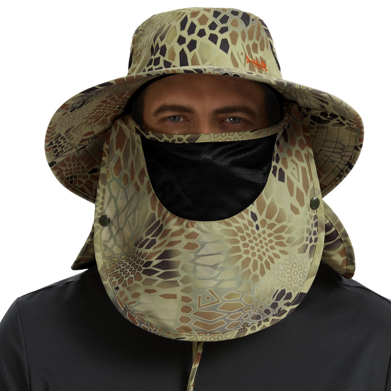 BASSDASH UPF 50+ Breathable Sun Hat with Removable Face Cover and Neck Flap Wide Brim Bucket Hat for Fishing Hiking Men Women — image 1
