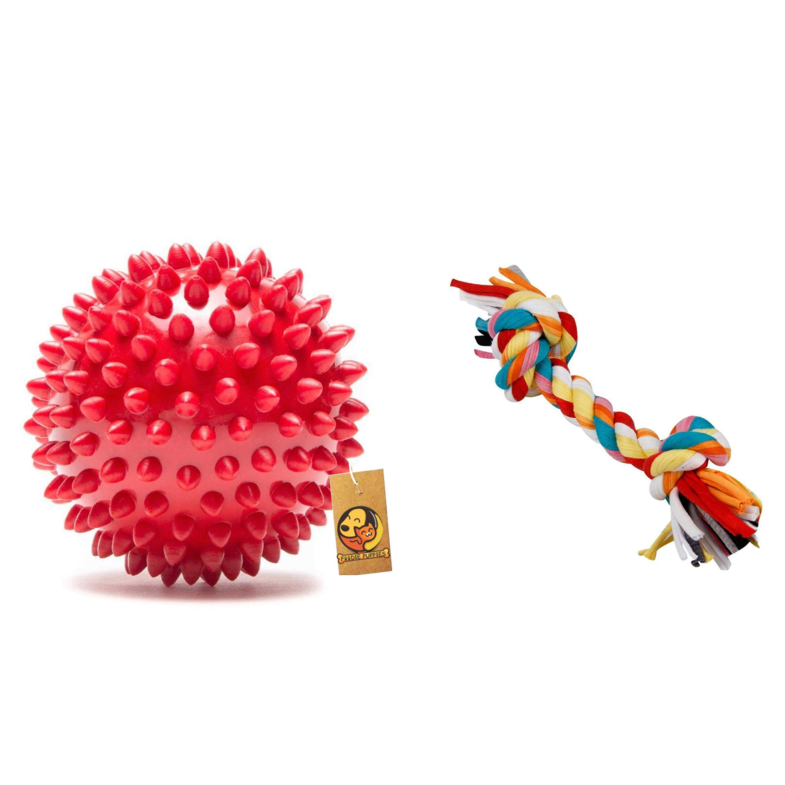 Foodie Puppies Dog Rubber Chew Toy Combo (Spike Ball + Rope Chew Toy) - Color May Vary (B078SXKXPJ) Amazon Price History, Amazon Price Tracker