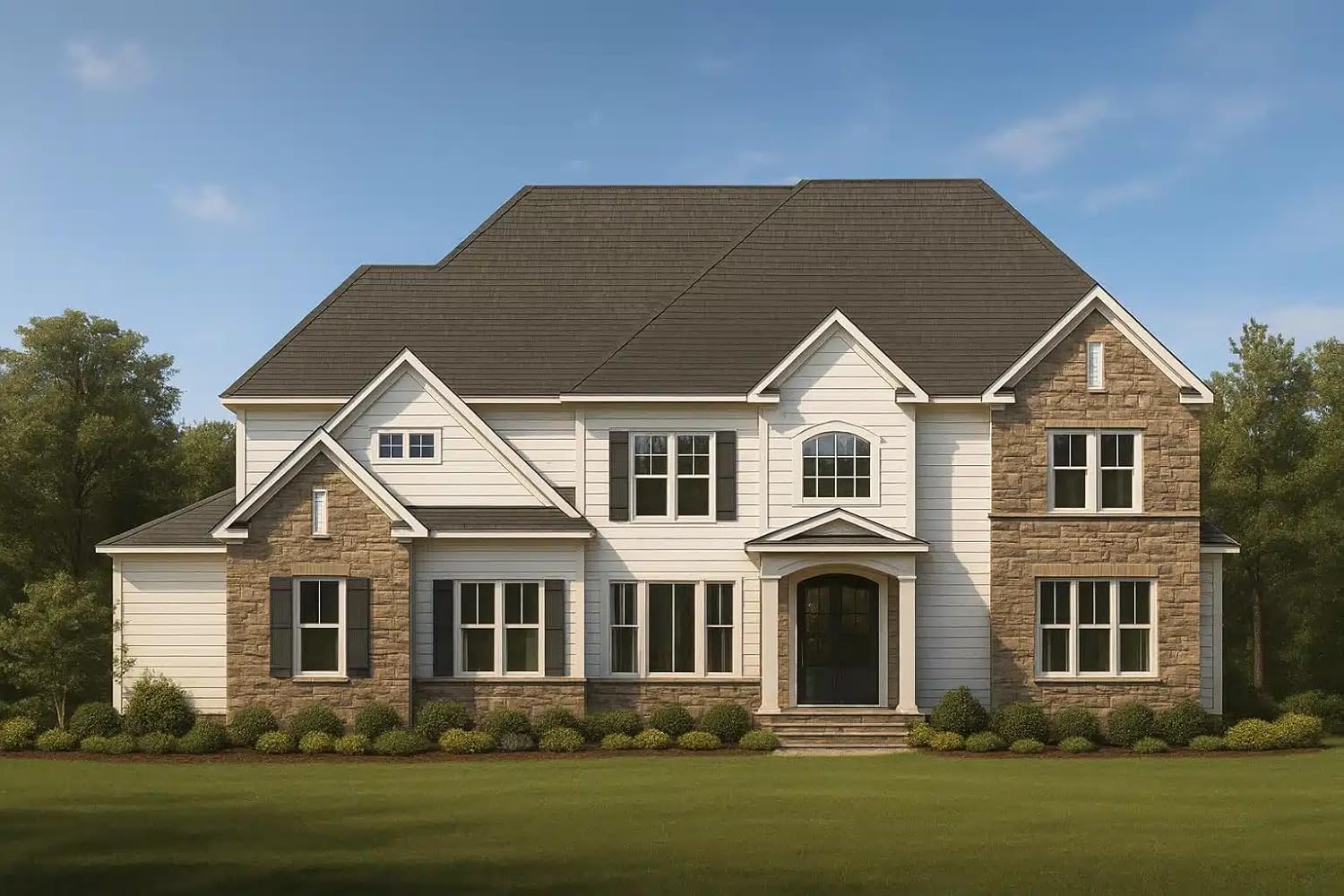 15-1027 House Plan - New American House Plan - 5-Bed, 4-Bath, 3,800 SF