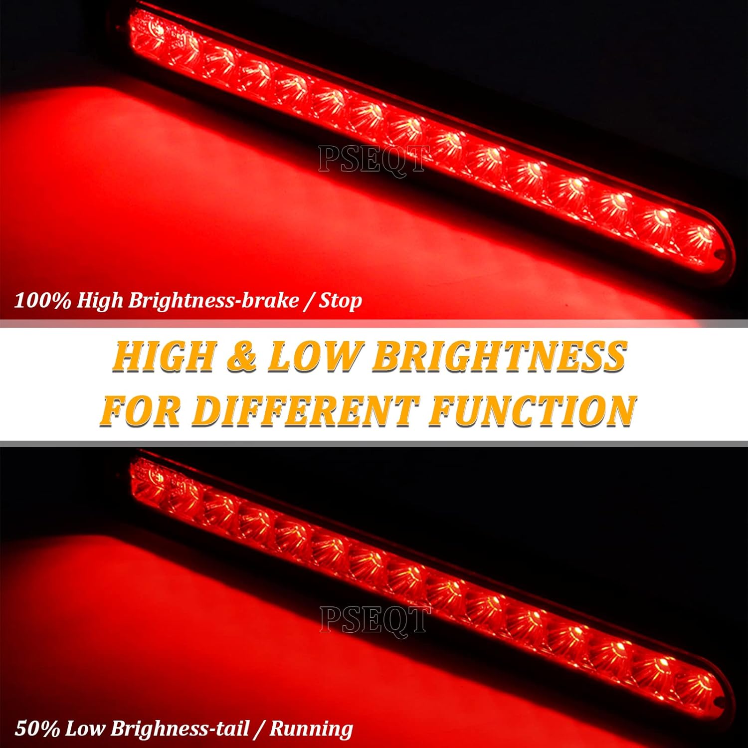 PSEQT 10" 15 LED Trailer Brake Tail Light Bar Stop Turn Tail Lights Assembly Identification Clearance Strip Red Light Waterproof for Wrangler Golf Cart Offroad Truck RV UTV ATV : Automotive