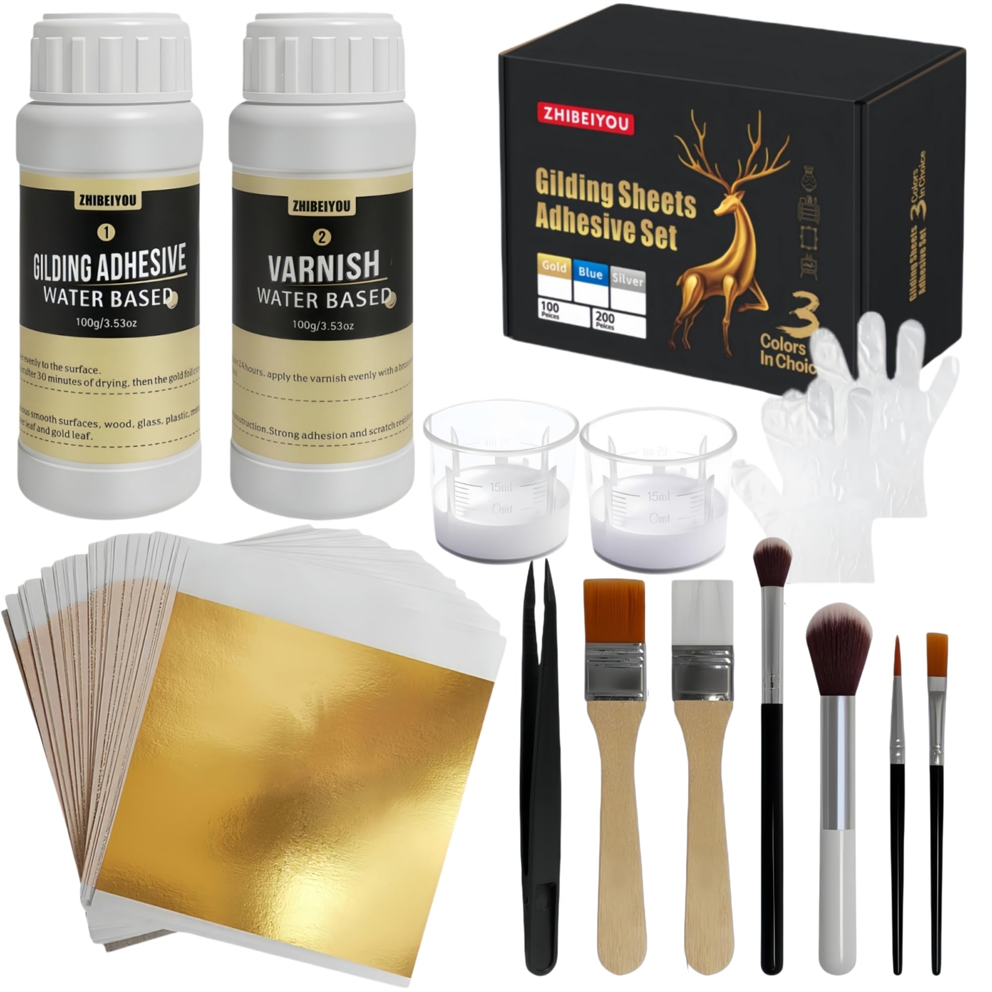 Gold Leaf Gilding Kit - Luxurious Shimmer for Crafts -1