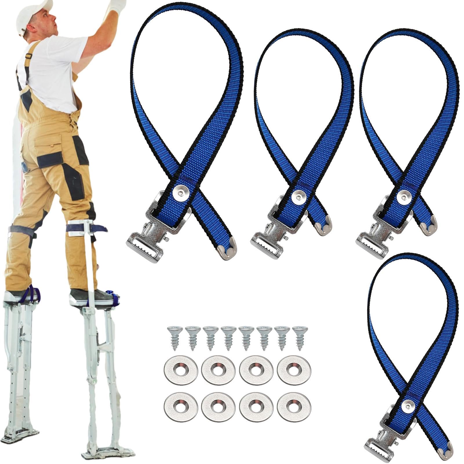 Correas para zancos de yeso, correa de fijación de pierna resistente, piezas de repuesto para paneles de yeso, bandas de patas de zanco, correas de repuesto diseñadas para zancos de yeso,