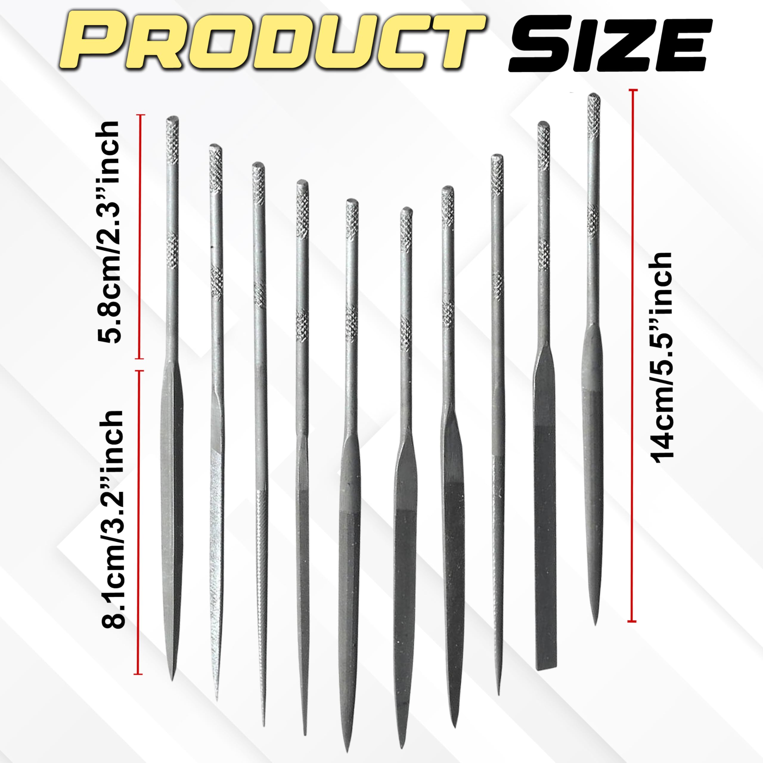 Digital Craft 10pcs Mini File Needles Set for Jewelry, Wood Carving, Metal, Glass & Stone Crafting - 3X140CM Precision Tool Kit 2