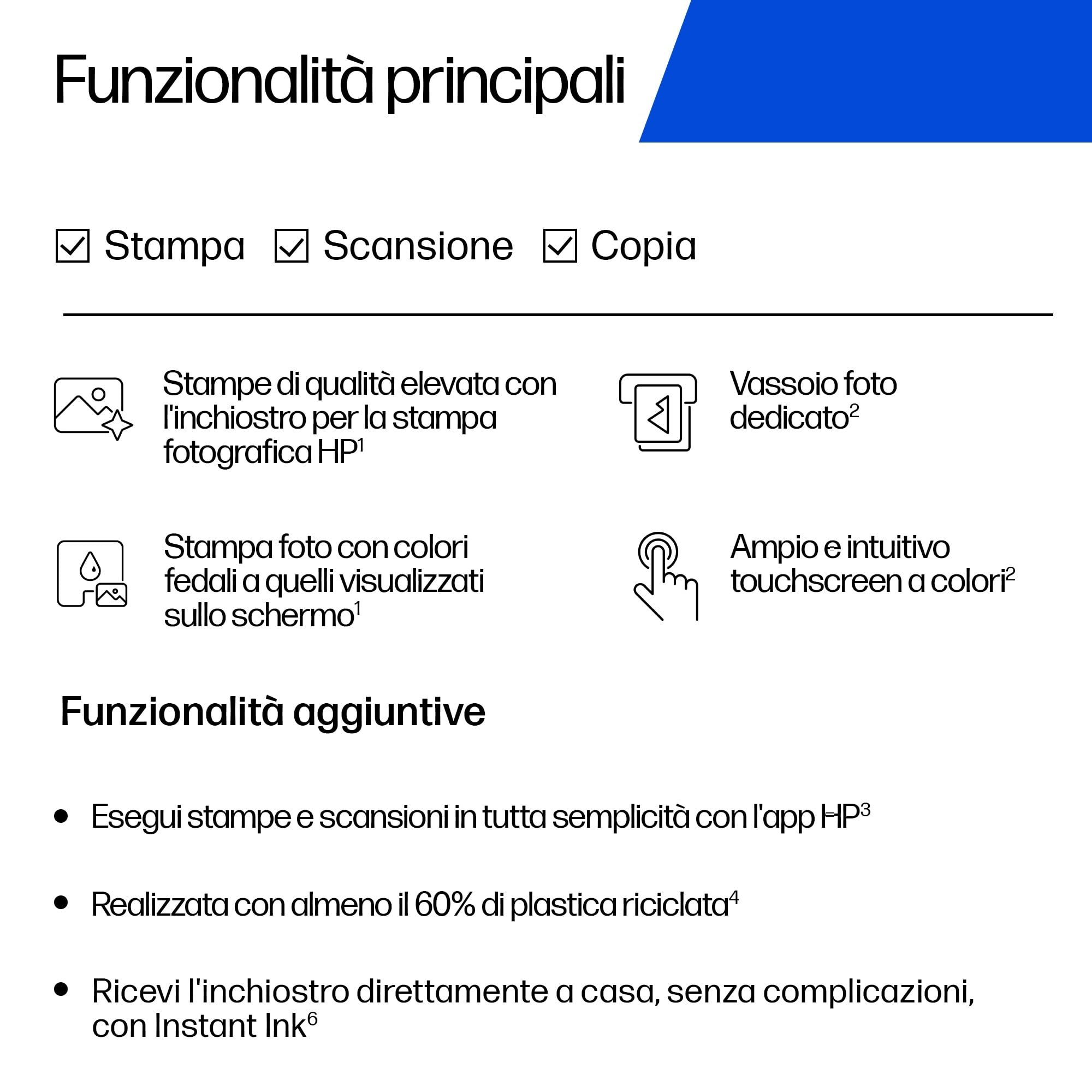 HP Envy Photo 7930 B63K5B, Stampante Multifunzione a Getto d'Inchiostro A4 a Colori, Foto, Fronte/Retro Automatico, 22 ppm, app, 3 Mesi di Inchiostro Instant Ink Inclusi, Bianca