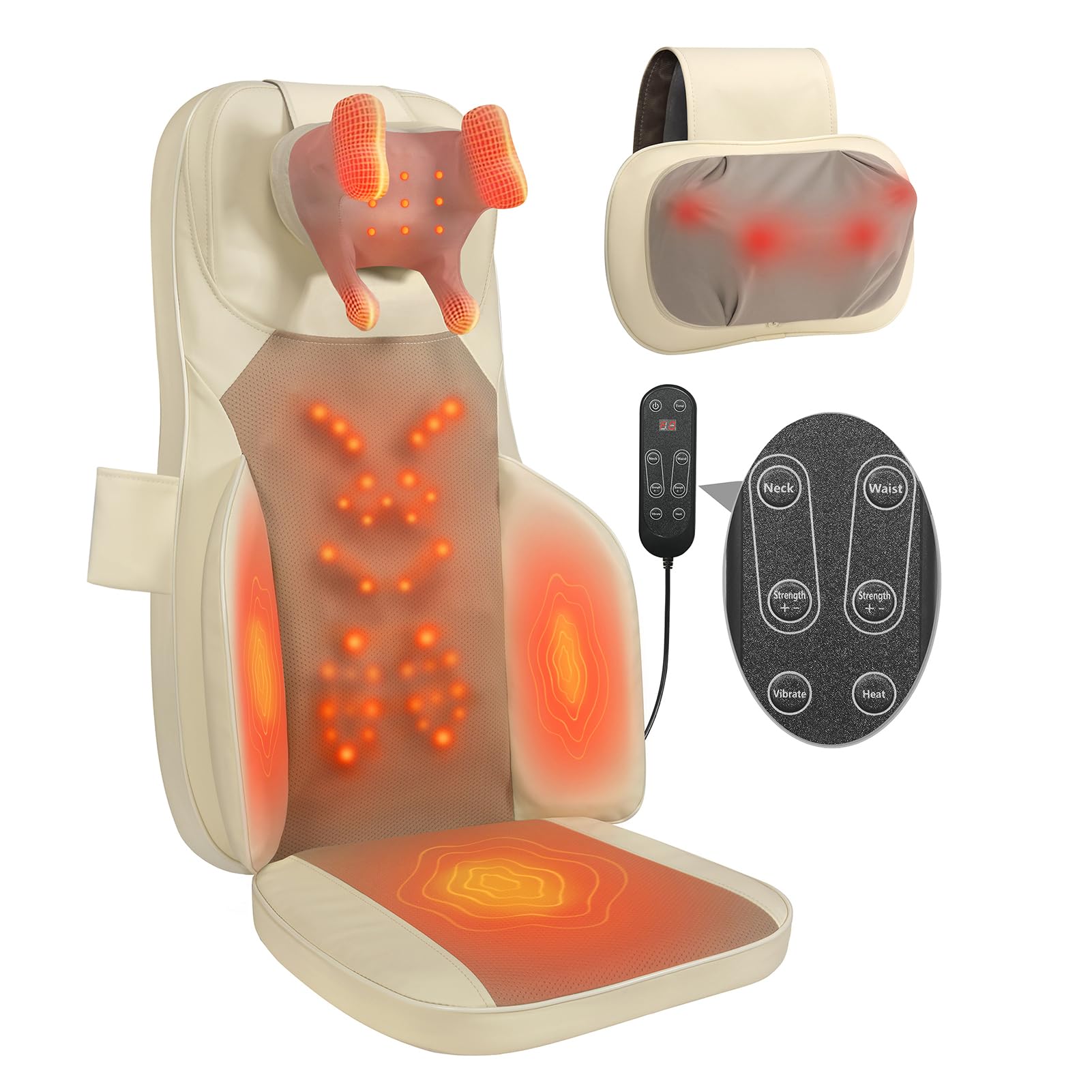 Amazon.com: Makerzone Shiatsu Massage Cushion with Heat for Neck