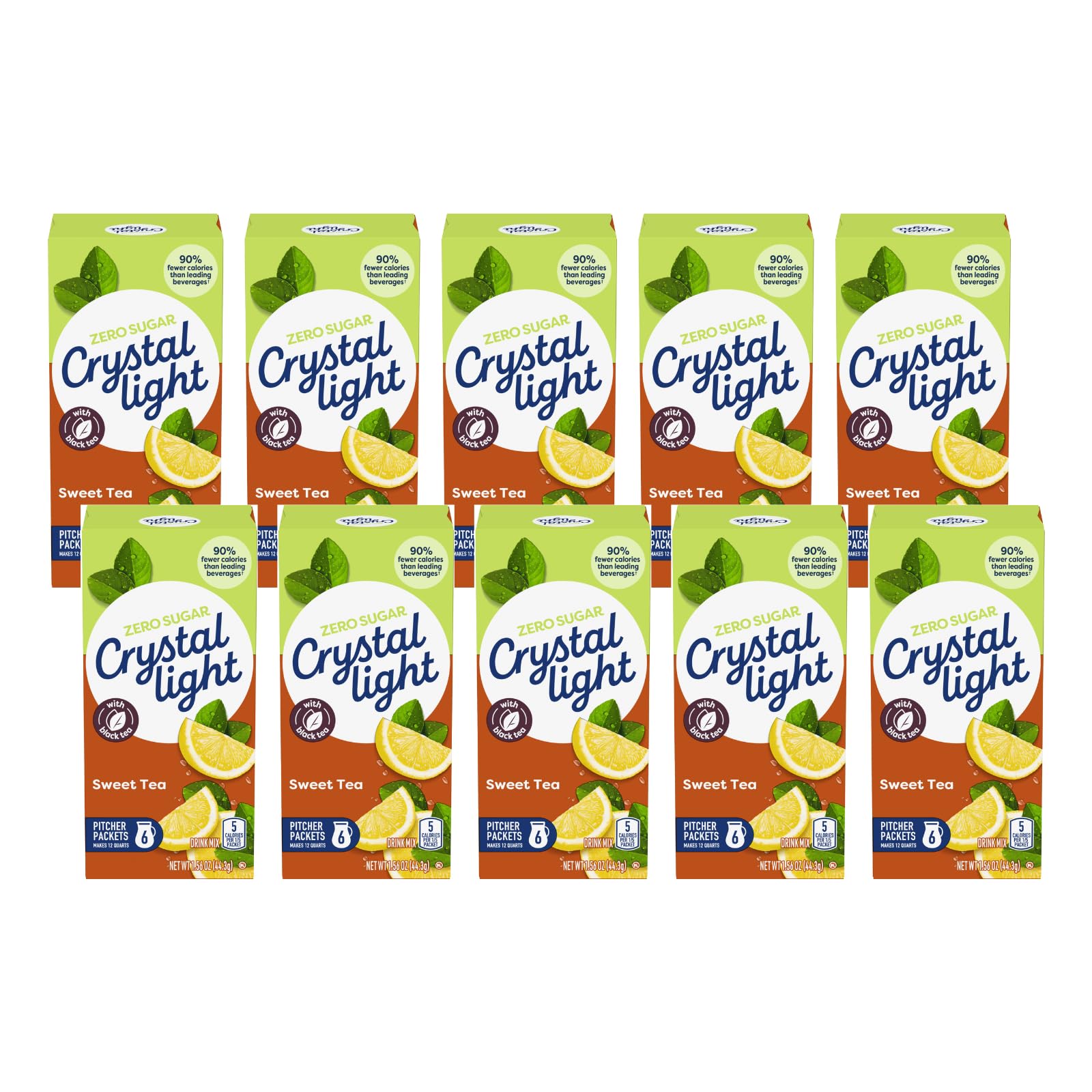 Crystal Light Sweet Tea Drink Mix, 12-Quart 1.56-Ounce Canister (Pack Of 10)