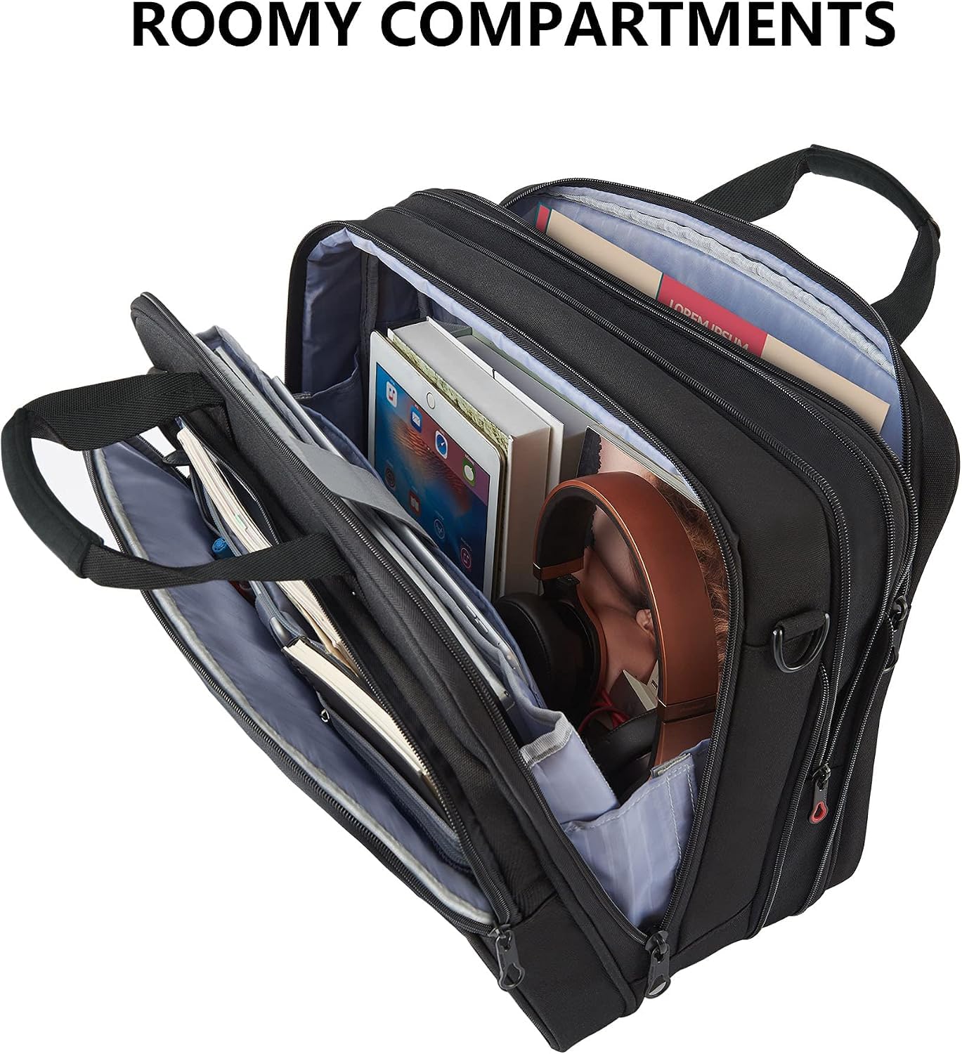 KROSER Borsa per Laptop Cartella per Laptop Elegante Adatto Fino a 17,3’’ Borsa a Tracolla Espandibile Idrorepellente con Tasche RFID per Affari/College/Uomini/Dnone