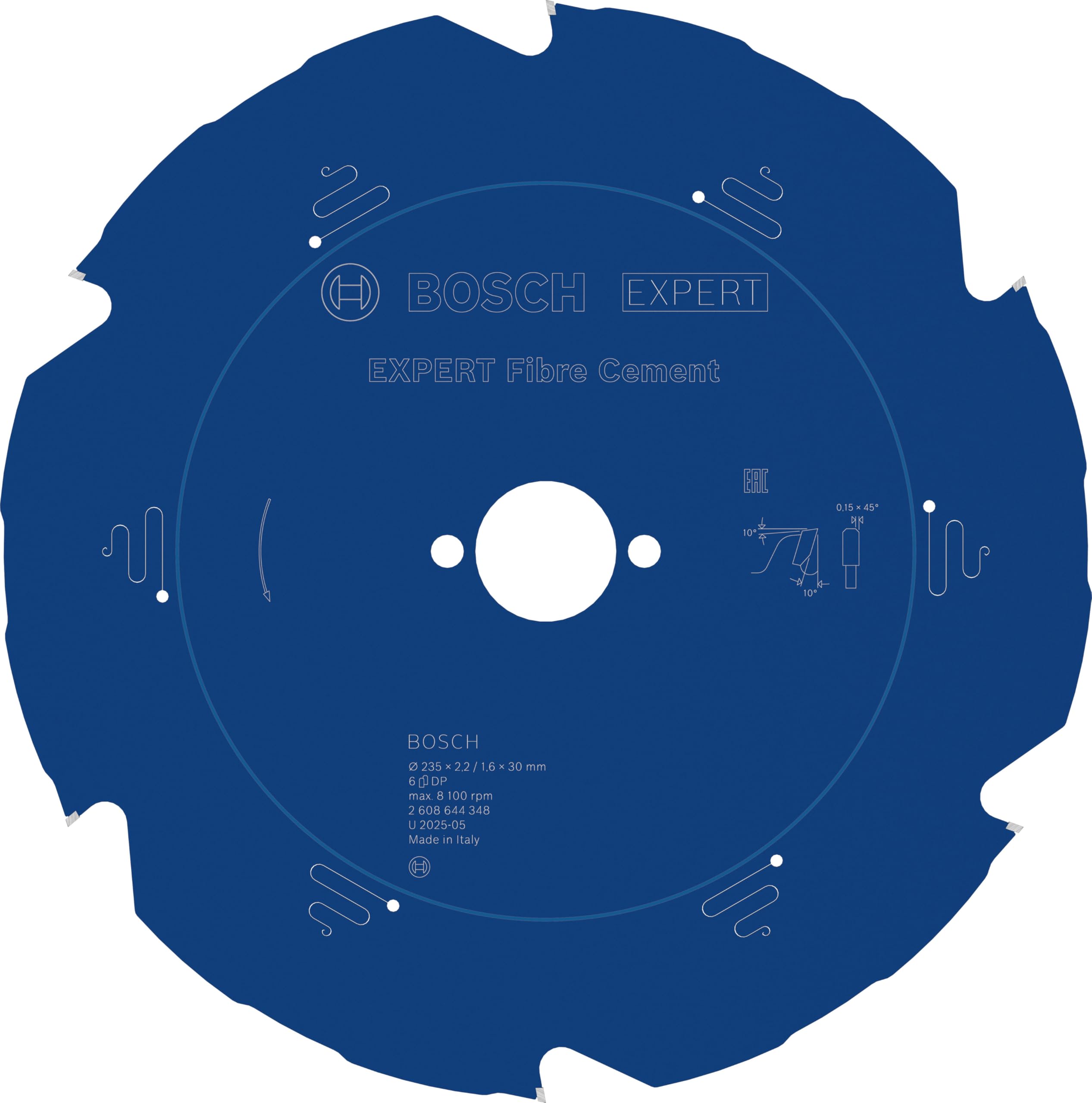 Bosch EXPERT Fiber Cement Cutting Saw Blade 235mm 6T 30mm