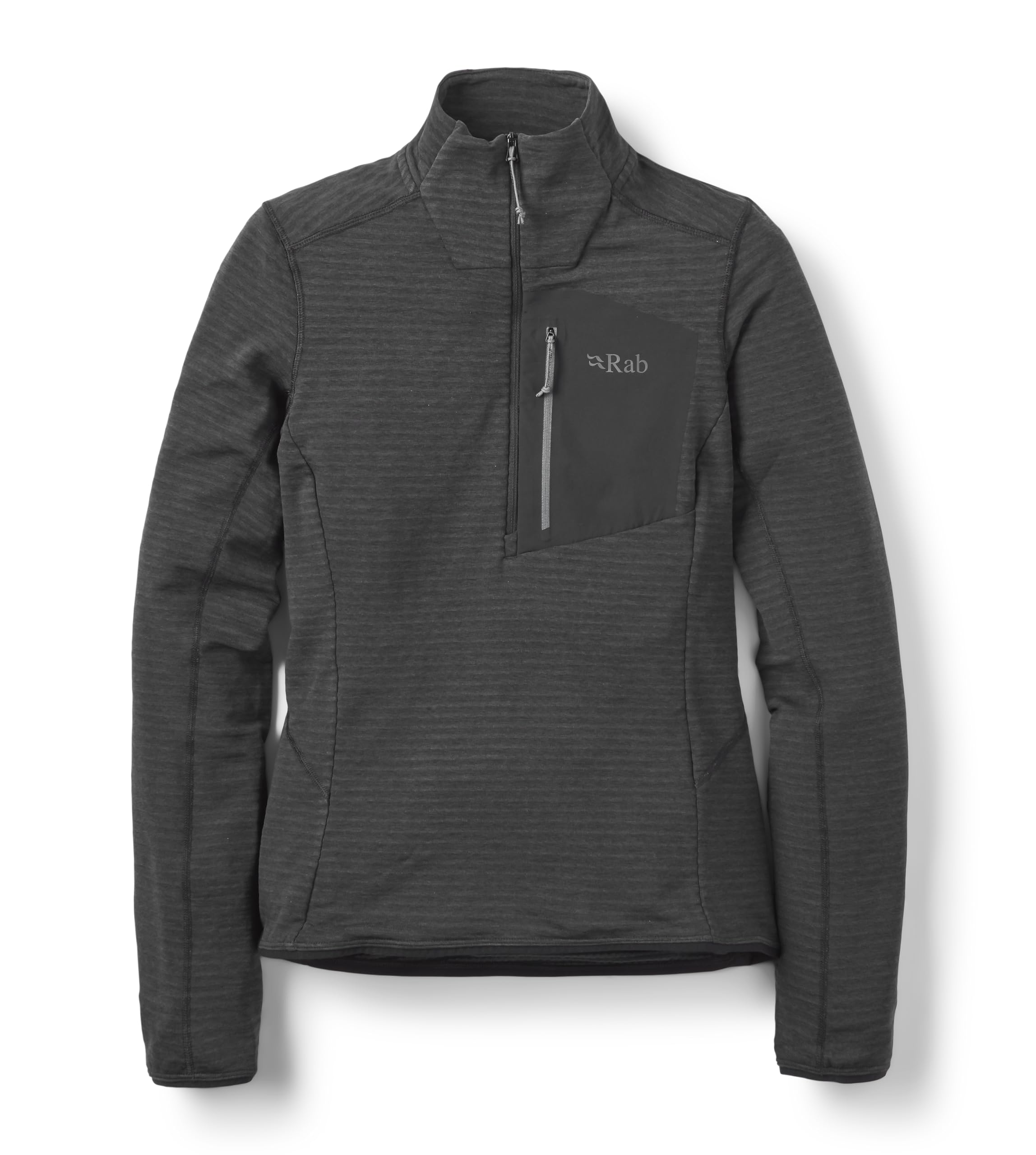 Rab Women’s Ascendor Light Pull-On - Half-Zip Fleece Coat for Climbing, Skiing, & Mountaineering - Black - Large