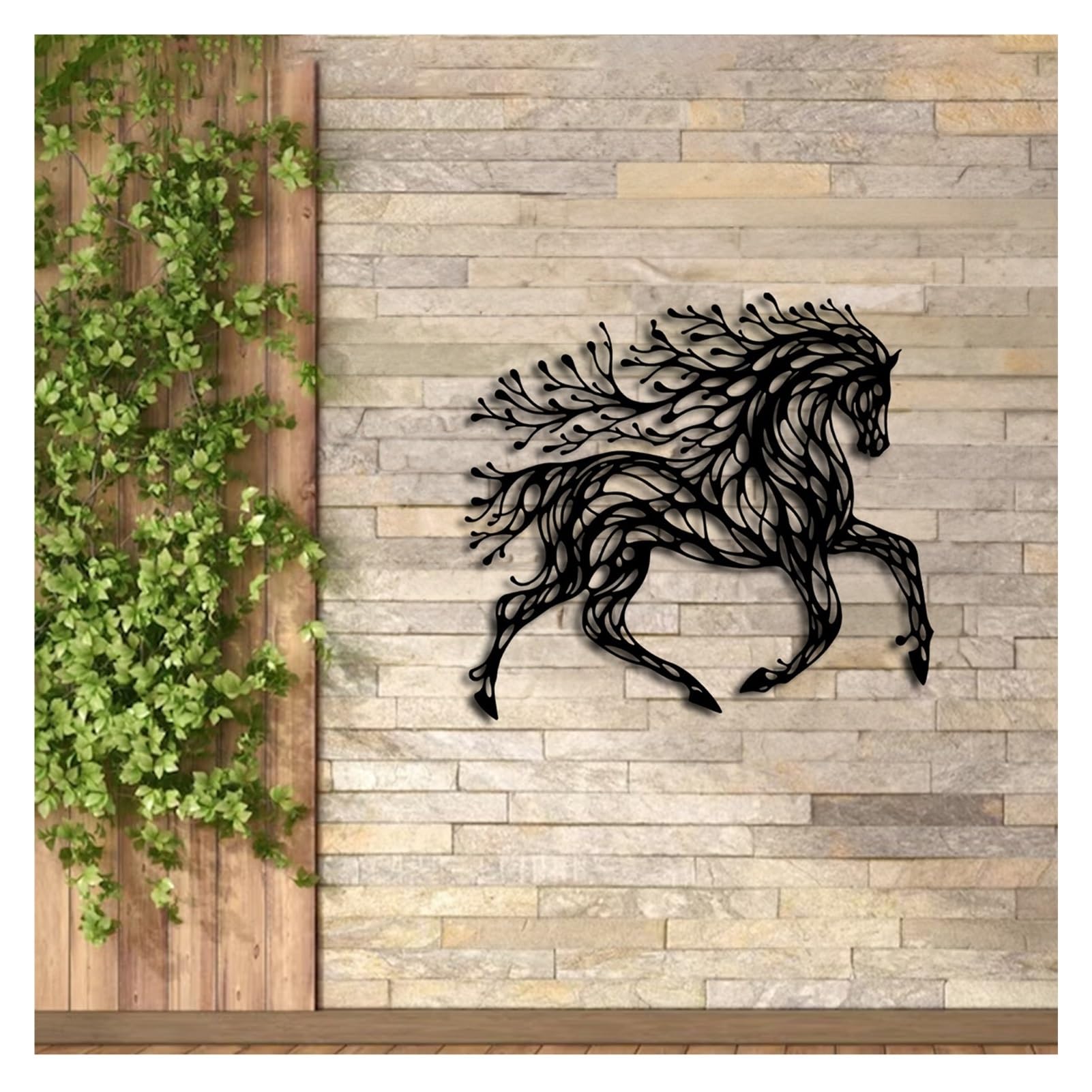 ZGSYH Caballo de decoración de arte de pared de metal, decoración de granja de caballos hecha a mano personalizada 2024, letrero de caballo, regalos de arte de pared de metal para amantes de los cabal