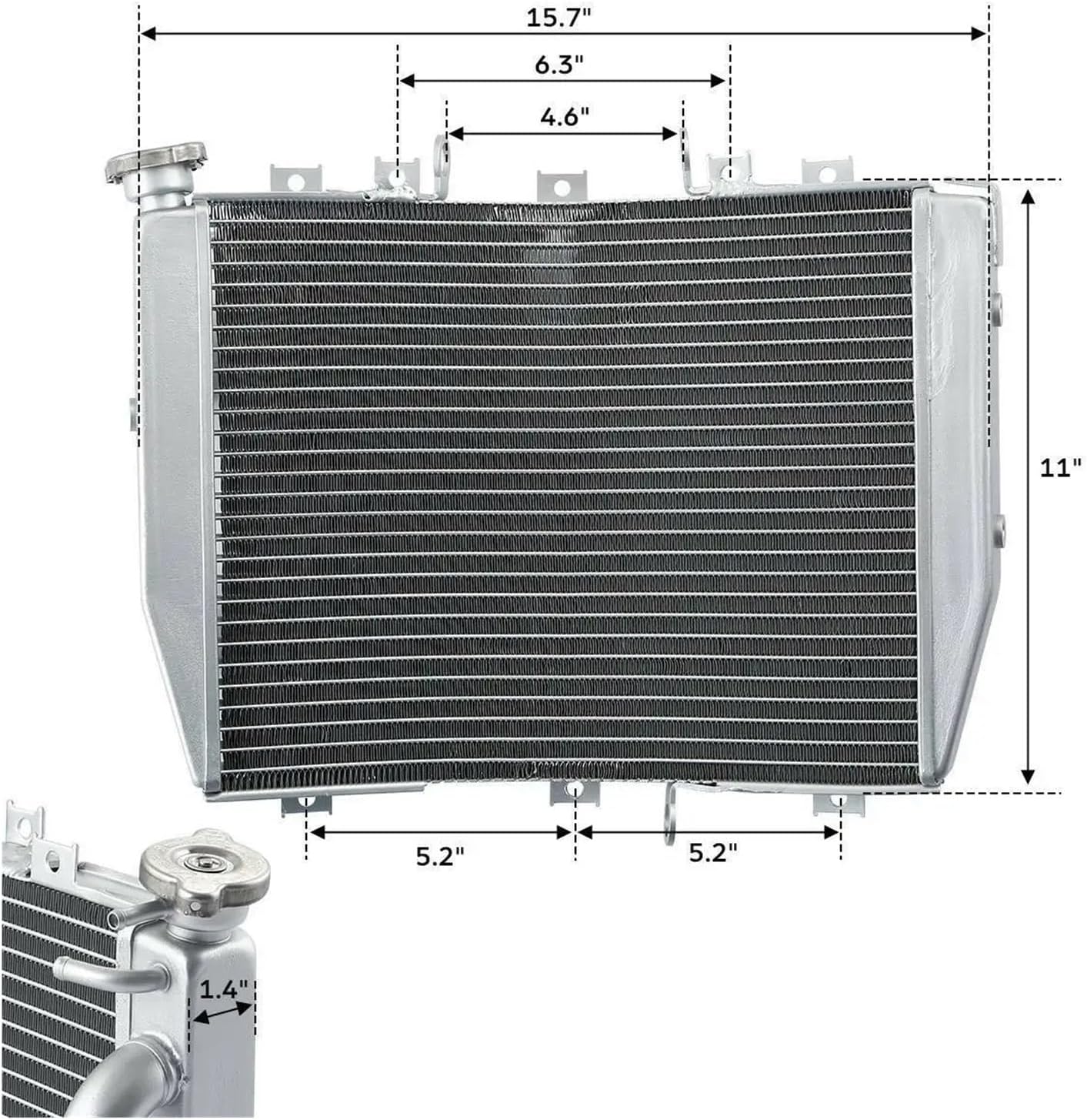 オートバイ用アルミラジエータークーラー 冷却 Kaw/Saki Ninja ZX 10R