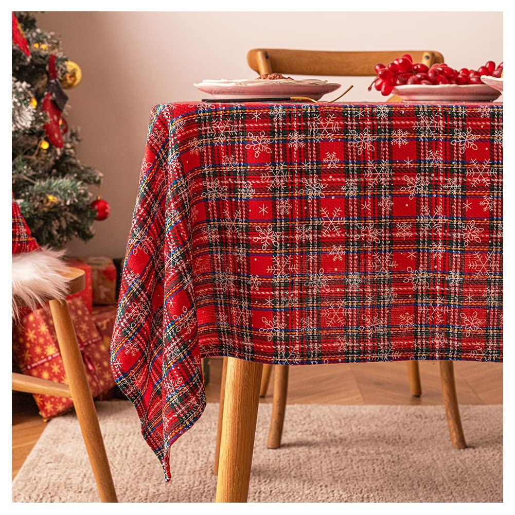 Nappe de cuisine lavable 140x140 cm pour décoration de Noël et table de salle à manger