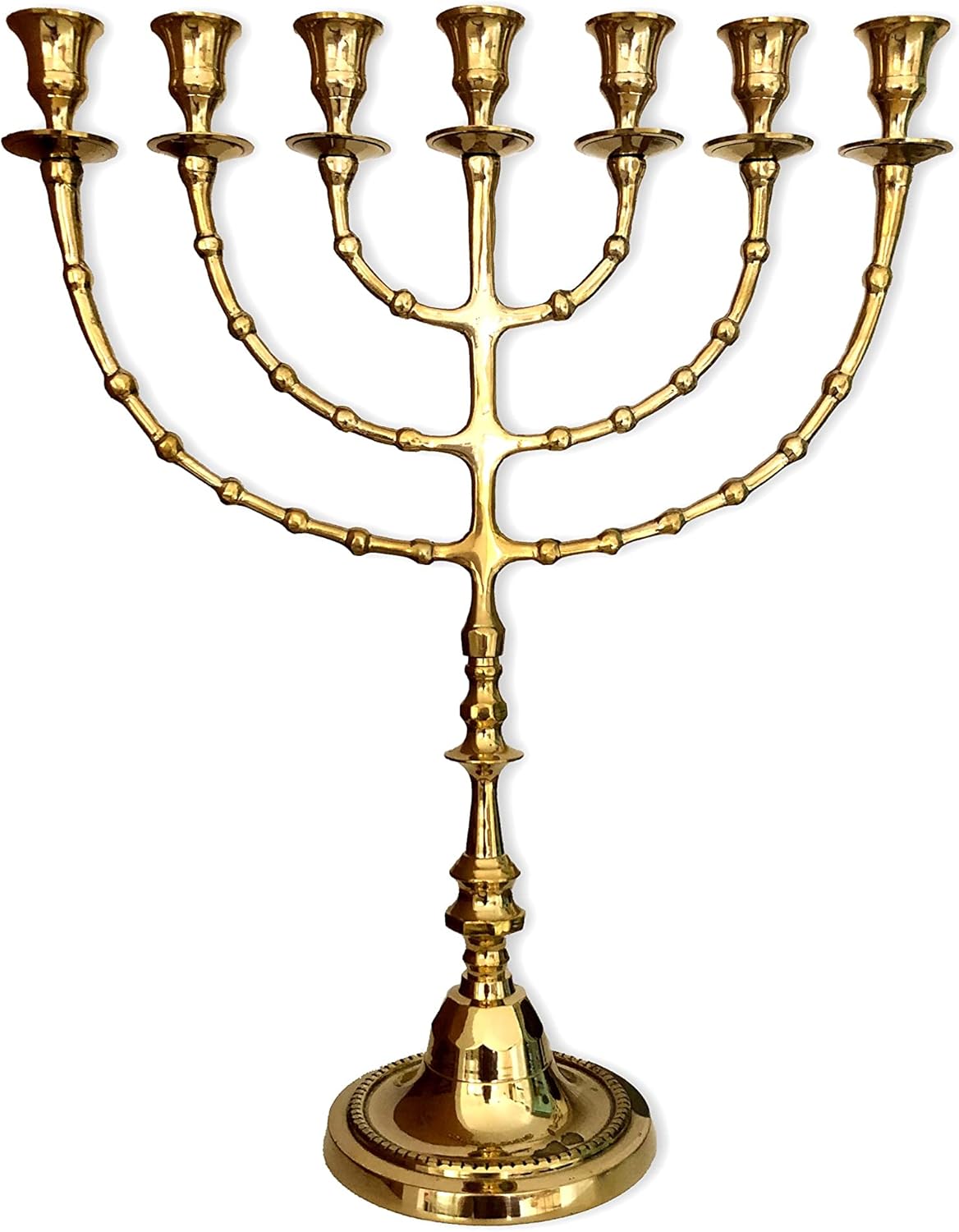 Salomons Menorah Brass 4898B, high 18",7 Branch, Menorah Candles, Menorah from