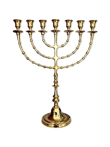 Brass 4898B, high 18",7 Branch, Menorah Candles, Menorah from Israel,