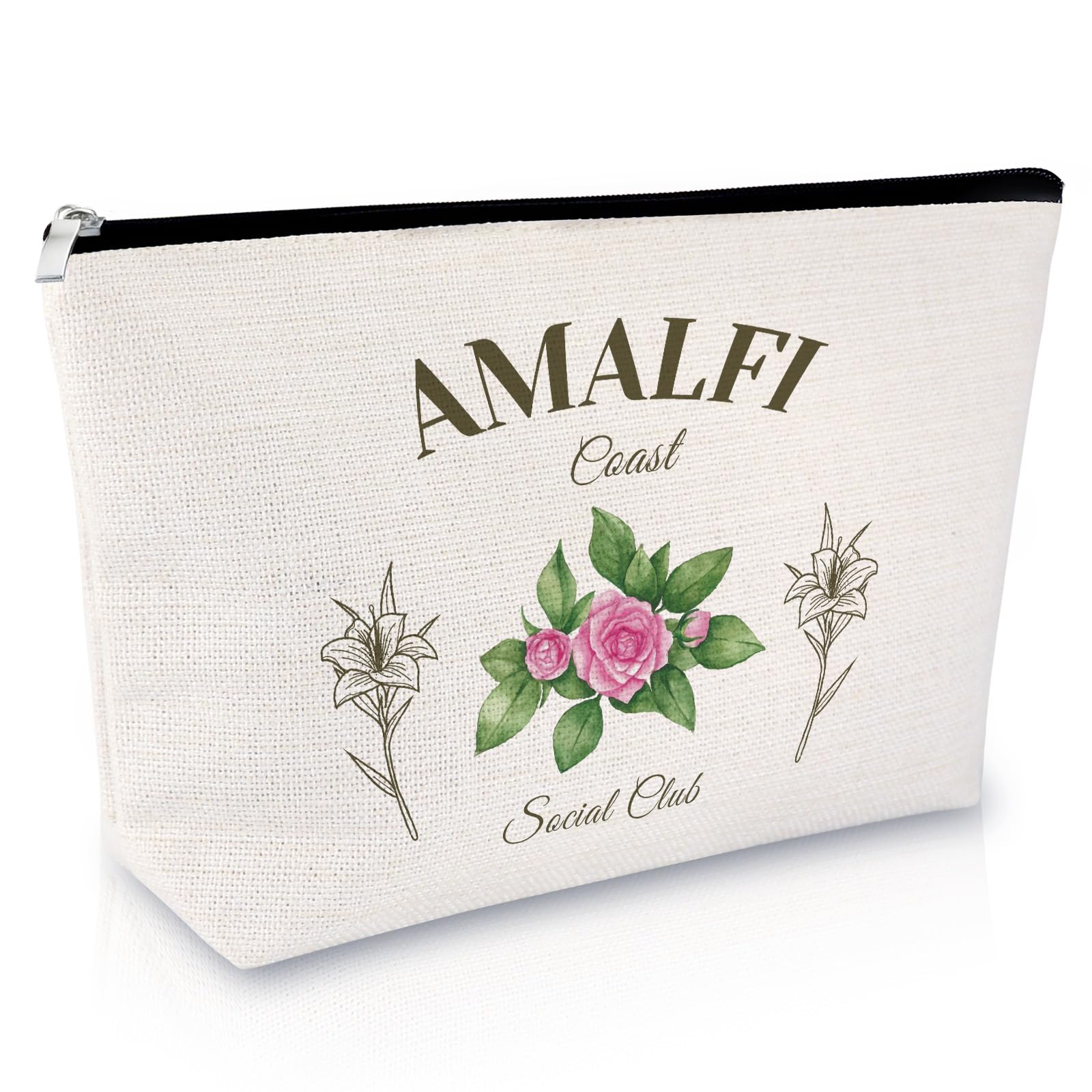 Italy Themed Makeup Bag Amalfi Coast Trip Gifts for Women Friends Italy Trip Gifts for Italian Lover Sister Niece Amalfi Theme Travel Cosmetic Bag