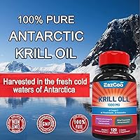 Vista 3 de Aceite de krill antártico 1000 mg, suplemento Omega 3, EPA, DHA, fosfolípidos y astaxantina - 120 cápsulas blandas