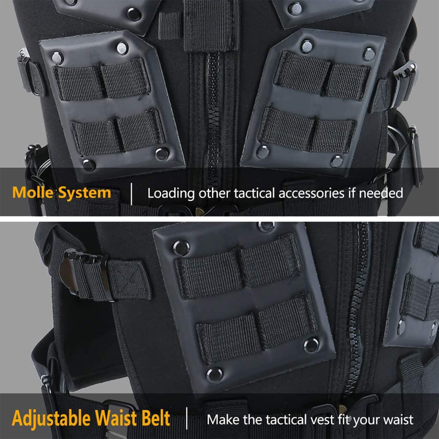 Chaleco táctico Airsoft Chalecos Molle Protector de pecho Ajustable Paintball Cosplay Traje de película CS Game Combat Militar Entrenamiento al aire libre Ajuste S-XL Tamaño Adulto Hombres Mujeres