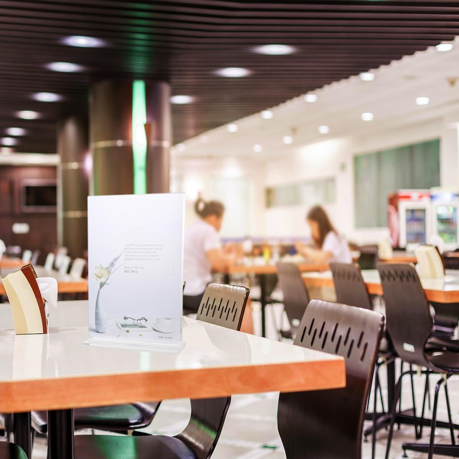 8 sztuk ukośnych stojaków A4 w kształcie litery T, uchwyty na karty menu, przezroczyste, akrylowe, z podstawką cokołową, do zdjęć, biura, restauracji, kawiarni, sklepu, reklamy, 8 sztuk