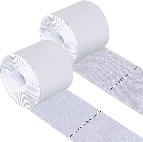 Miniatura 7 de Cinta adhesiva blanca de 4 pulgadas x 18 pies, resistente, multiusos antideslizante para alfombras, rollos de bucle de gancho de doble cara, agarre