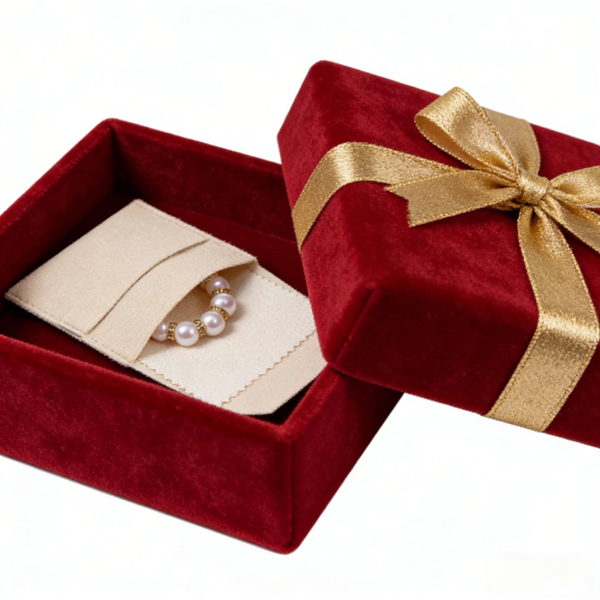 Sacchetti per gioielli in microfibra, 8 x 8 cm, colore beige, set da 120 pezzi, in velluto, per collane, bracciali, forniture per feste