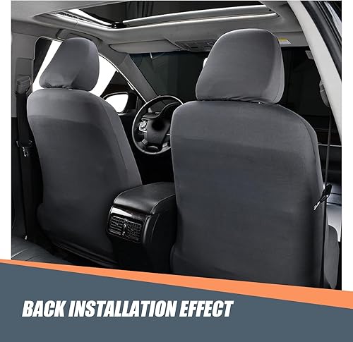 Miniatura 5 de Crynod 2 PCS Car Seat Headrest Cover, 9" x 10.6" Knitted Stretch Breathable Fully Surrounded Simple Dust Cover, Reusable Flexible Headrest