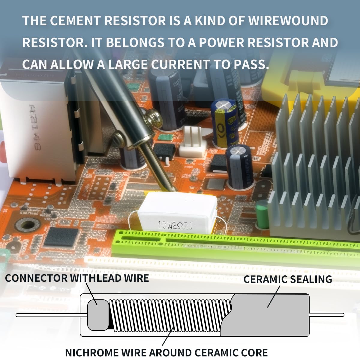 10 Pcs 10W 5% Tolerancia 2.2 Ohm Resistencia de Cemento Cerámico para Proyectos de Bricolaje