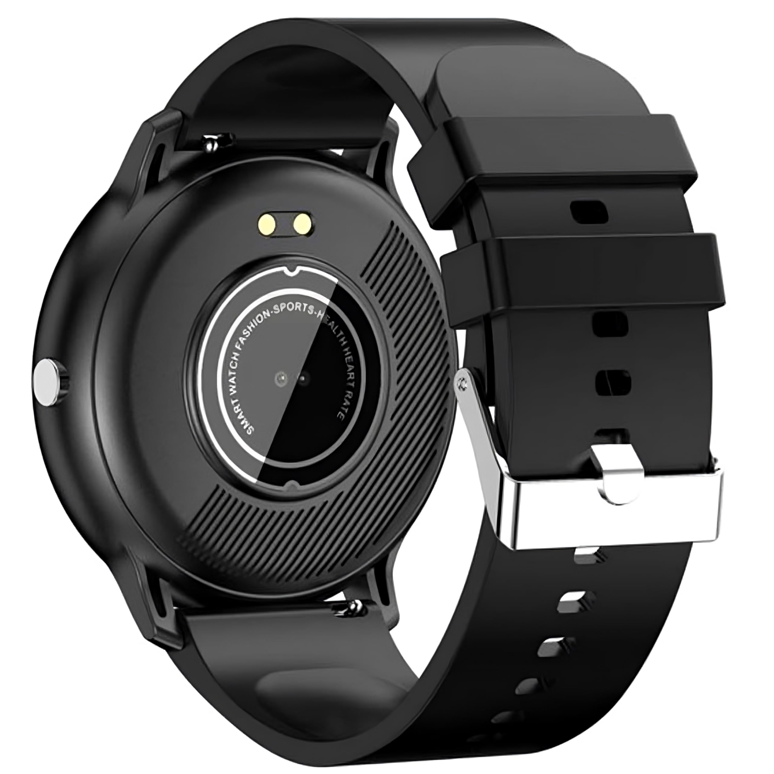 Retoo Smartwatch, inteligentny zegarek 45mm, zegarek na rękę z ekranem dotykowym, pasek sportowy, bransoletka fitness, zegarek czarny 5 tarcz, prezent dla mężczyzn i kobiet, czarny, stal srebrna
