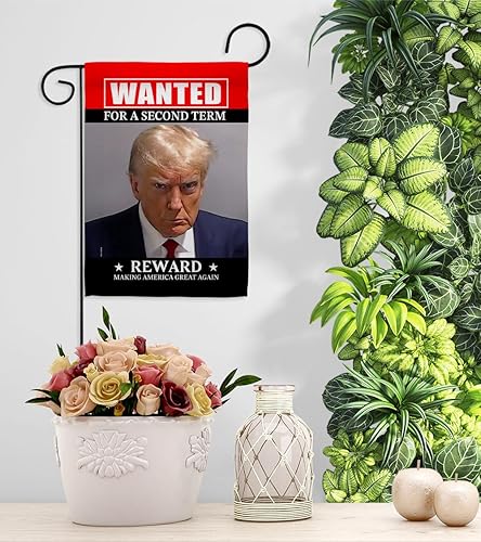 Miniatura 9 de Bandera de Trump Mugshot, letrero de regalo para patio, póster de recompensa con el texto "Making America Great Again" 2024, decoración de pared del