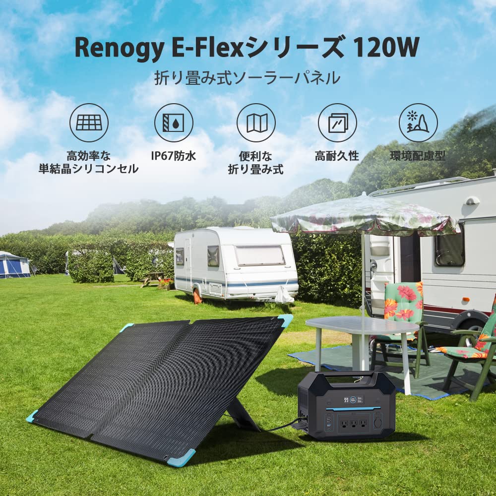 Amazon | RENOGY ソーラーパネル120W E.FLEXシリーズ 折り畳み式