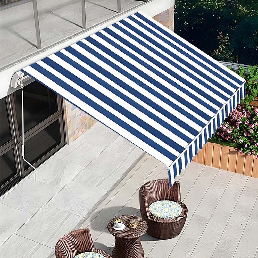 Markiza do kampera, zamiennik tkaniny, chowany baldachim przeciwsłoneczny na taras, balkon, 2 m, 2,5 m, 3,5 m, ciemnoniebieski, poliester, na patio (5,5 x 2,50 m)