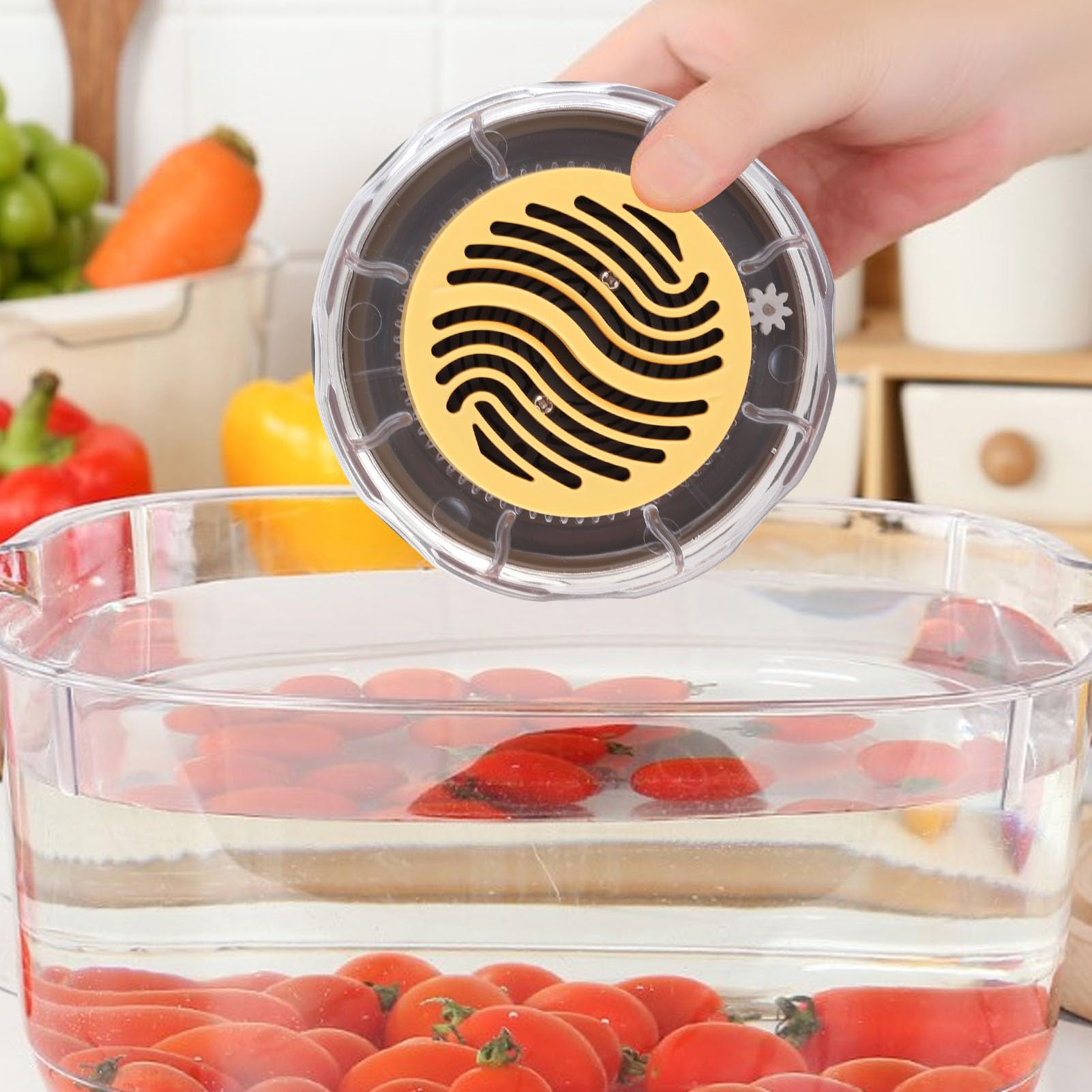 KUIDAMOS Lavadora de Frutas y Verduras Limpiador Portátil IPX7 para Limpieza de Frutas, Verduras, Mariscos, Diseño Compacto,