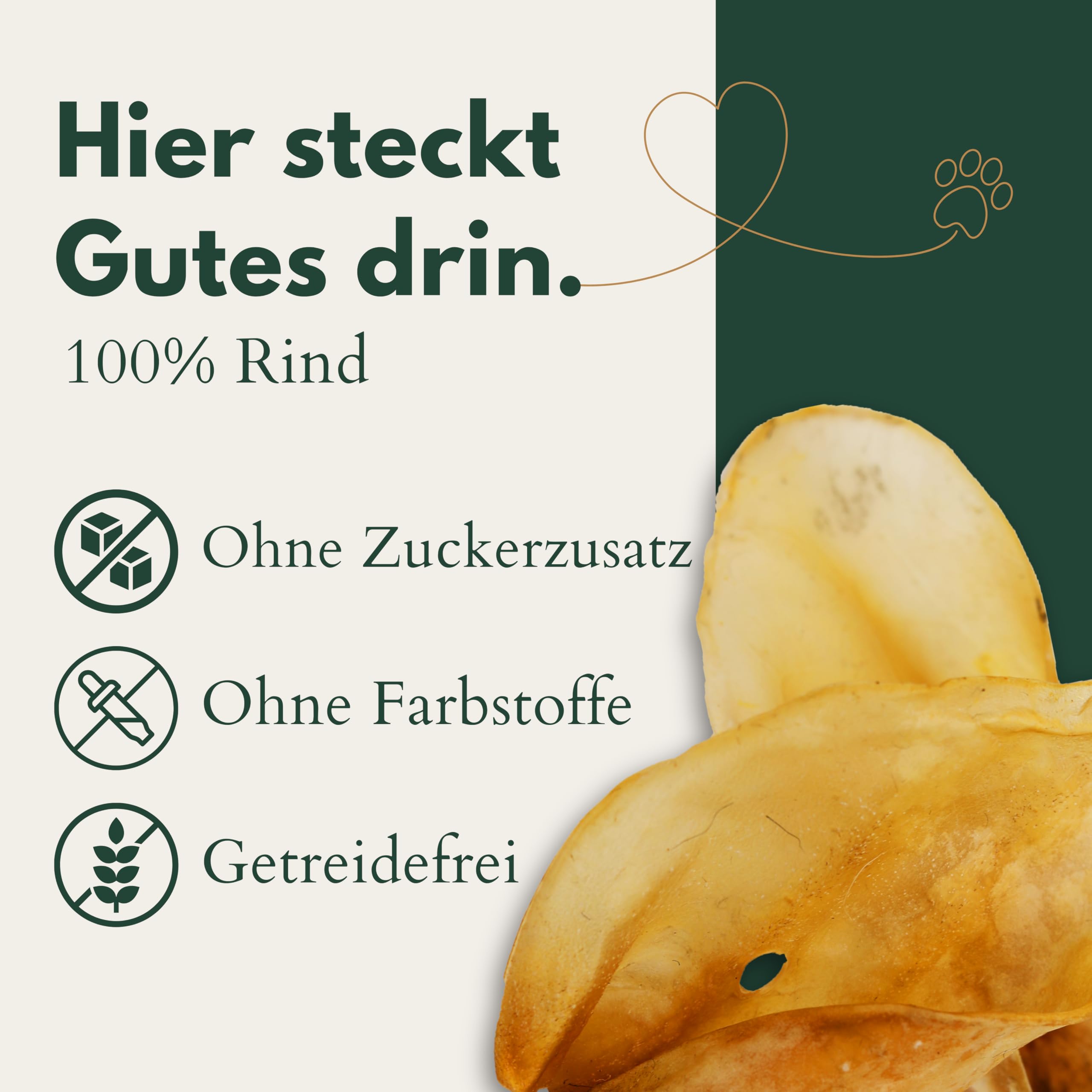 BREERs Getrocknete Rinderohren für Hunde 25 Stück aus eigener Deutscher Herstellung, Kauartikel für Groß & Klein
