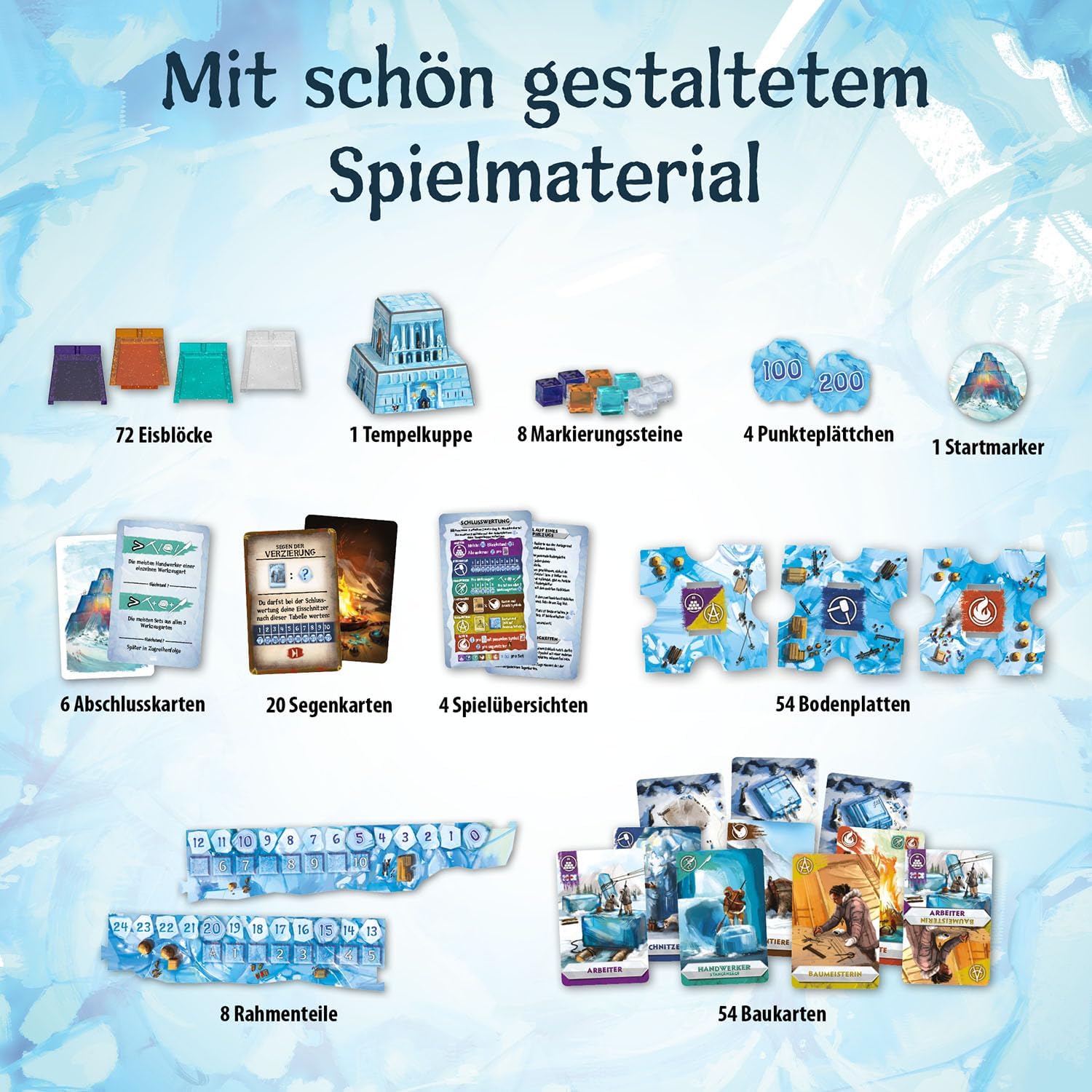 KOSMOS 683801 Nunatak Temple from EIS, Family Game, Cool 3D Construction, 3D Tokens in Ice Look, Strategy Game, Board Game, Board Game