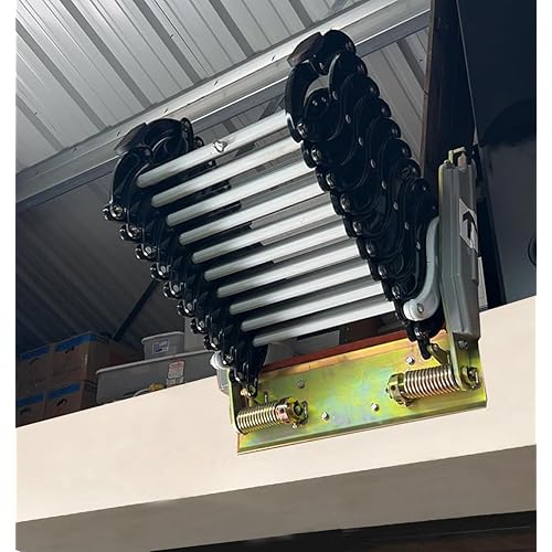 Black Folding Ladder Extension Loft Stairs Narrow Wall-Mounted Attic Loft Stairs Attic Stairs 8.2-9.8ft Vertical Height Pulldown Wall Telescopic Fold Ladder 21.2x5.5in Size, 10+2=12 Steps