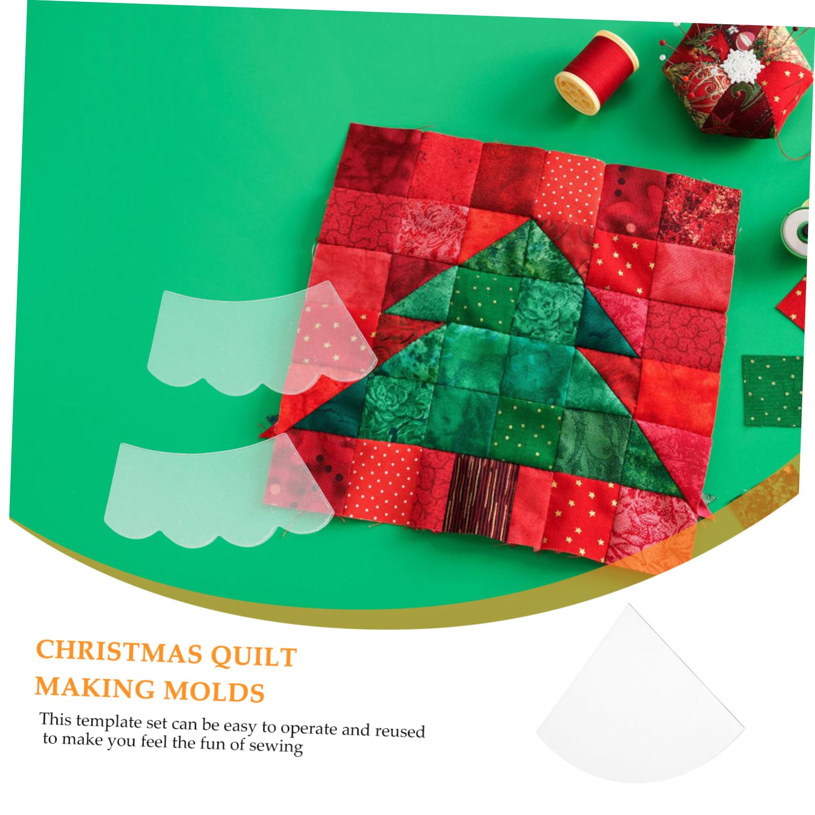 Operitacx 5 Juegos Plantilla de Costura de Árbol de Navidad de Juego de Herramienta de Acolchado de Pet Molde para Manualidades de Navidad Accesorios de Costura Diy