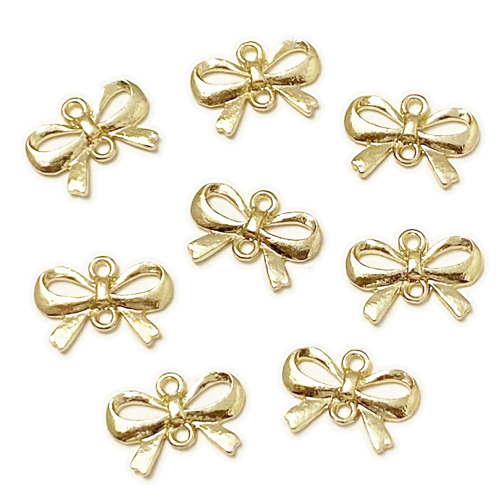 Amazon.co.jp: [ストアーズクラブ] リボンA 8個 ゴールドチャーム