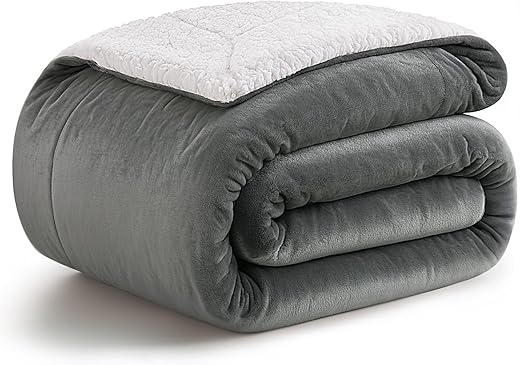 KANKAEU Coperta 200X230cm, 550GSM Plaid Coperta Sherpa, Coperta Calda e Confortevole, Coperta...