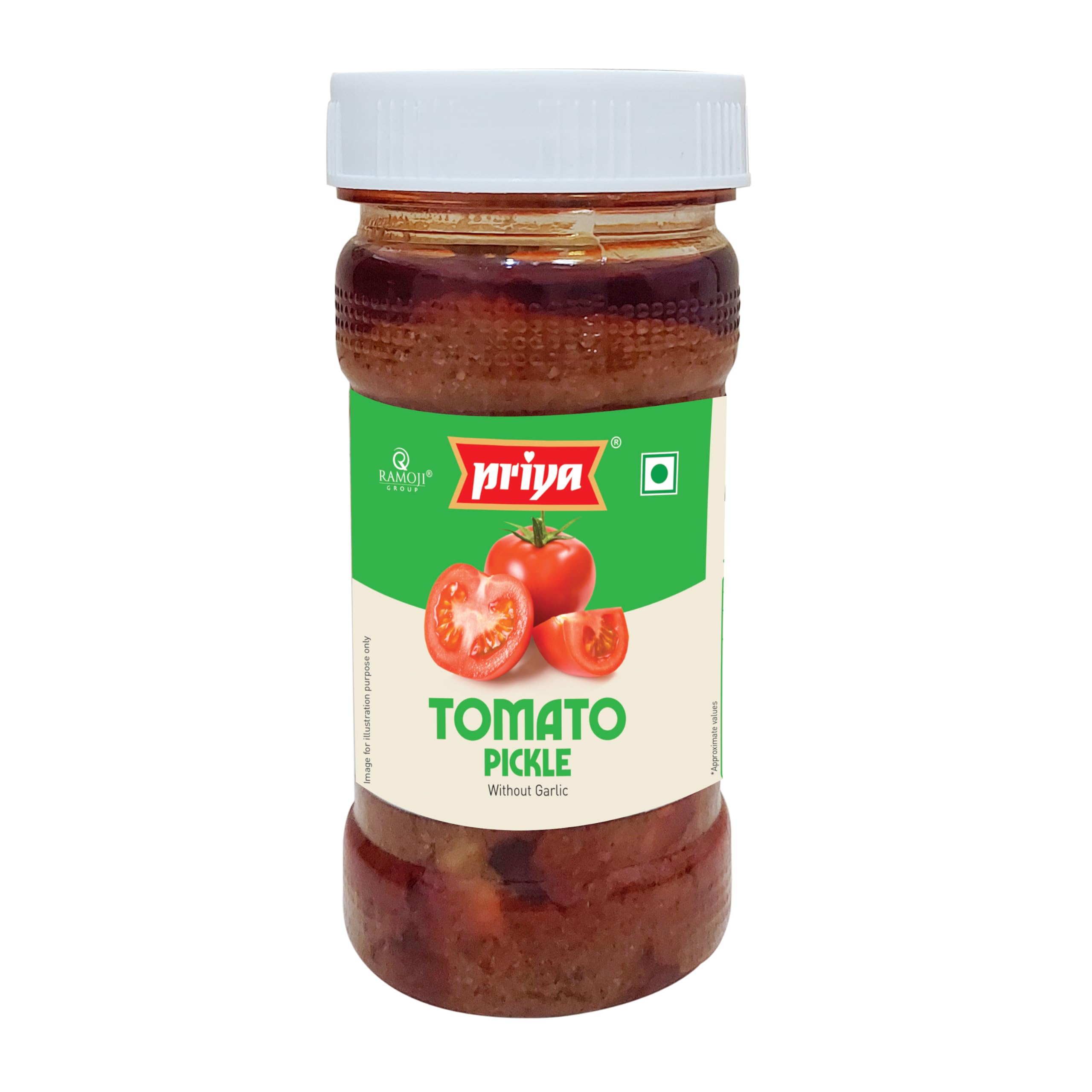 Priya Tomato Pickle without Garlic, Total 400gms (Pack of 2) 200g Each - Authentic Telugu Style Tamatar Achar |Traditional South Indian Taste|With Tomato Pieces, Tamarind Paste & Mixed Spices