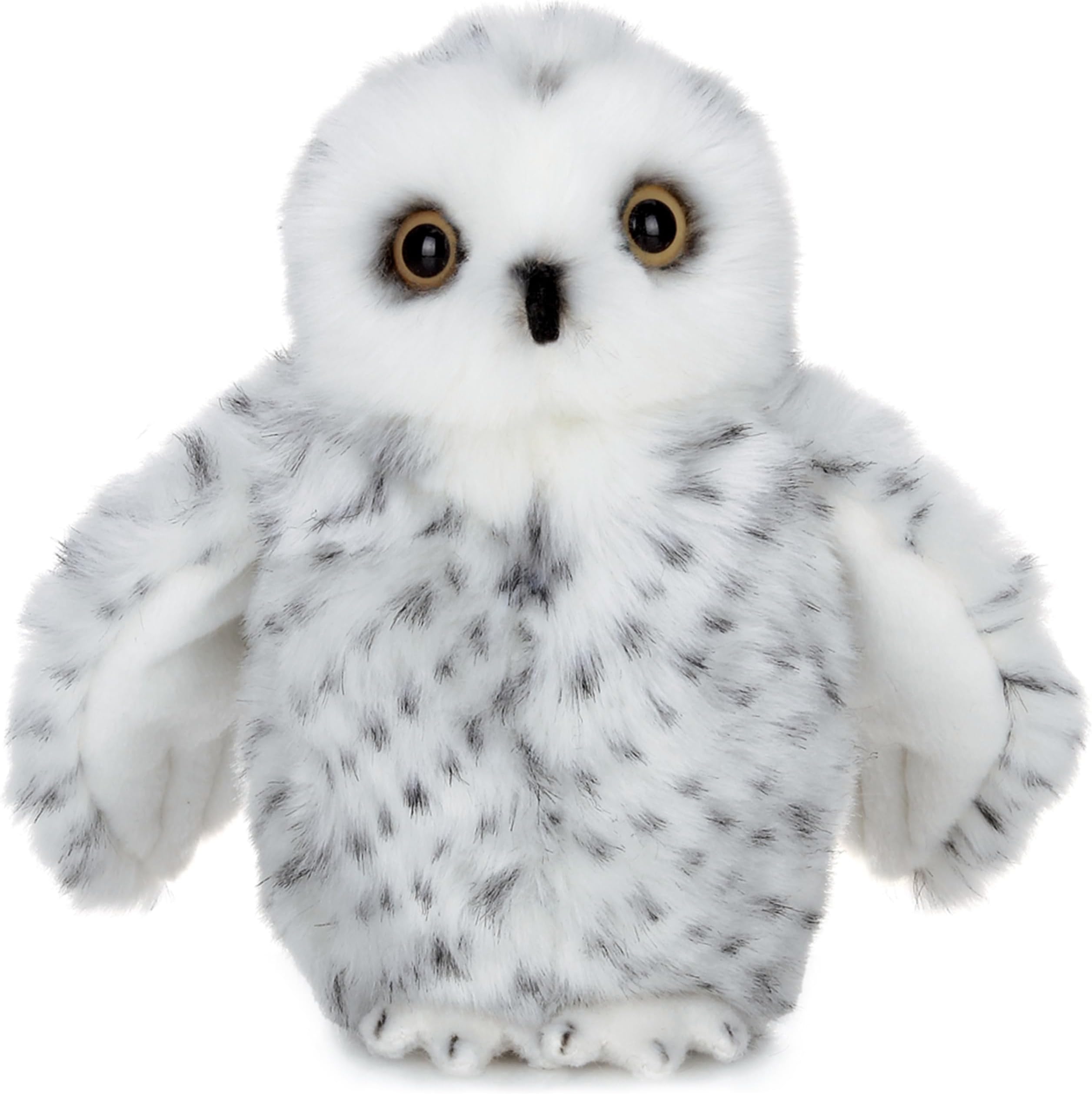 Bearington Collection Snowy Owl Plush Stuffed Animal - 8-Inch Soft & Fluffy Modern Design - Cuddly Stuffed Owl Plush Toy - for Kids & Babies