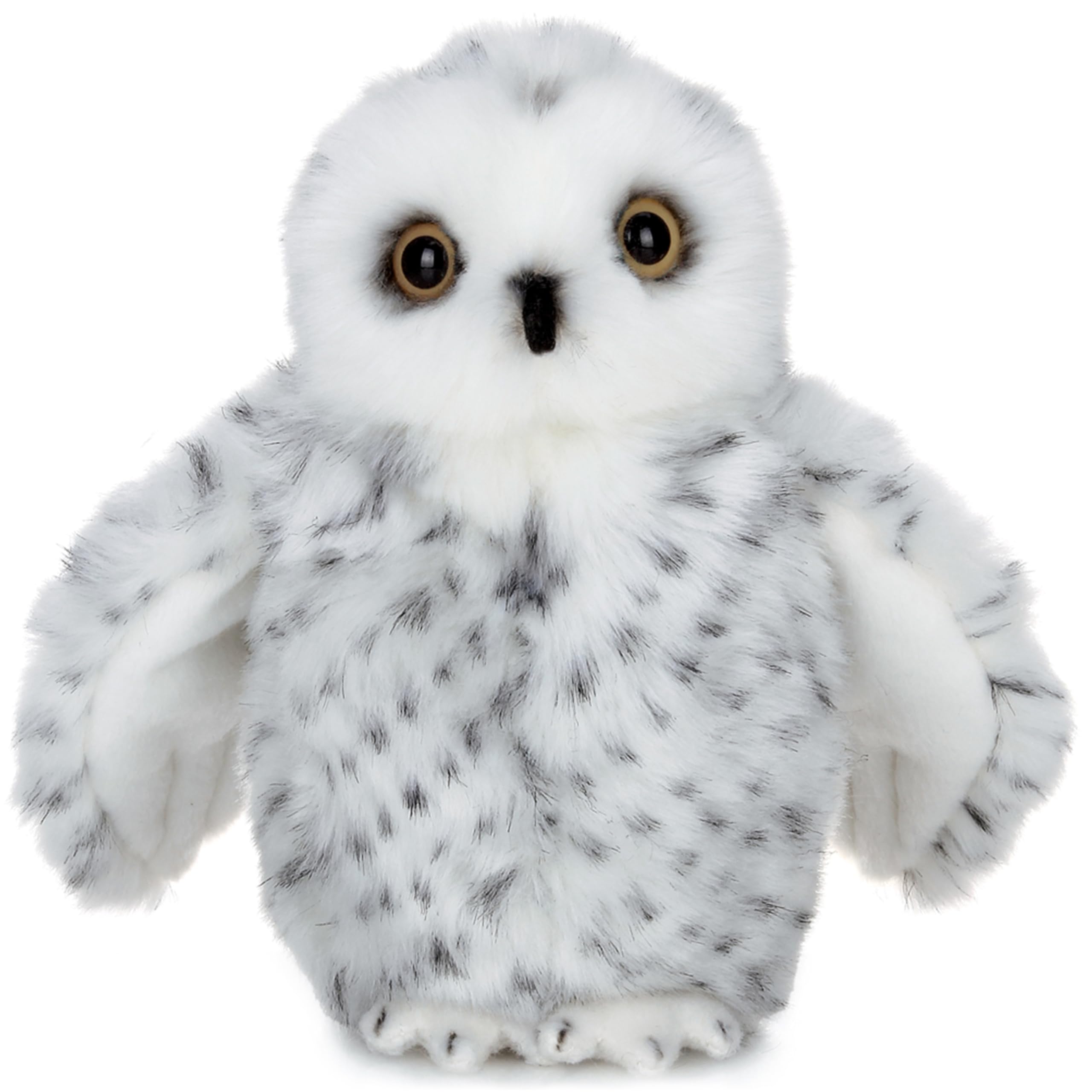 Bearington Drift Snow Owl Stuffed Animal - 8" Realistic Soft Owl Plush Toy with Fluffy White Fur and Lifelike Details for Babies and Toddlers - Adorable Stuffed Snowy Owls Gift for Kids